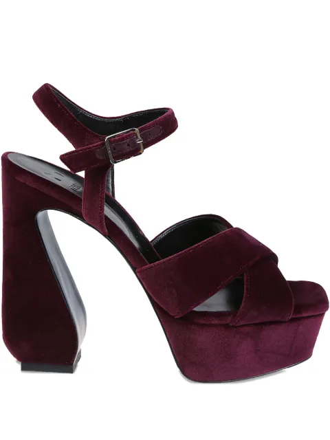 Sergio Rossi crossover-strap velvet sandals