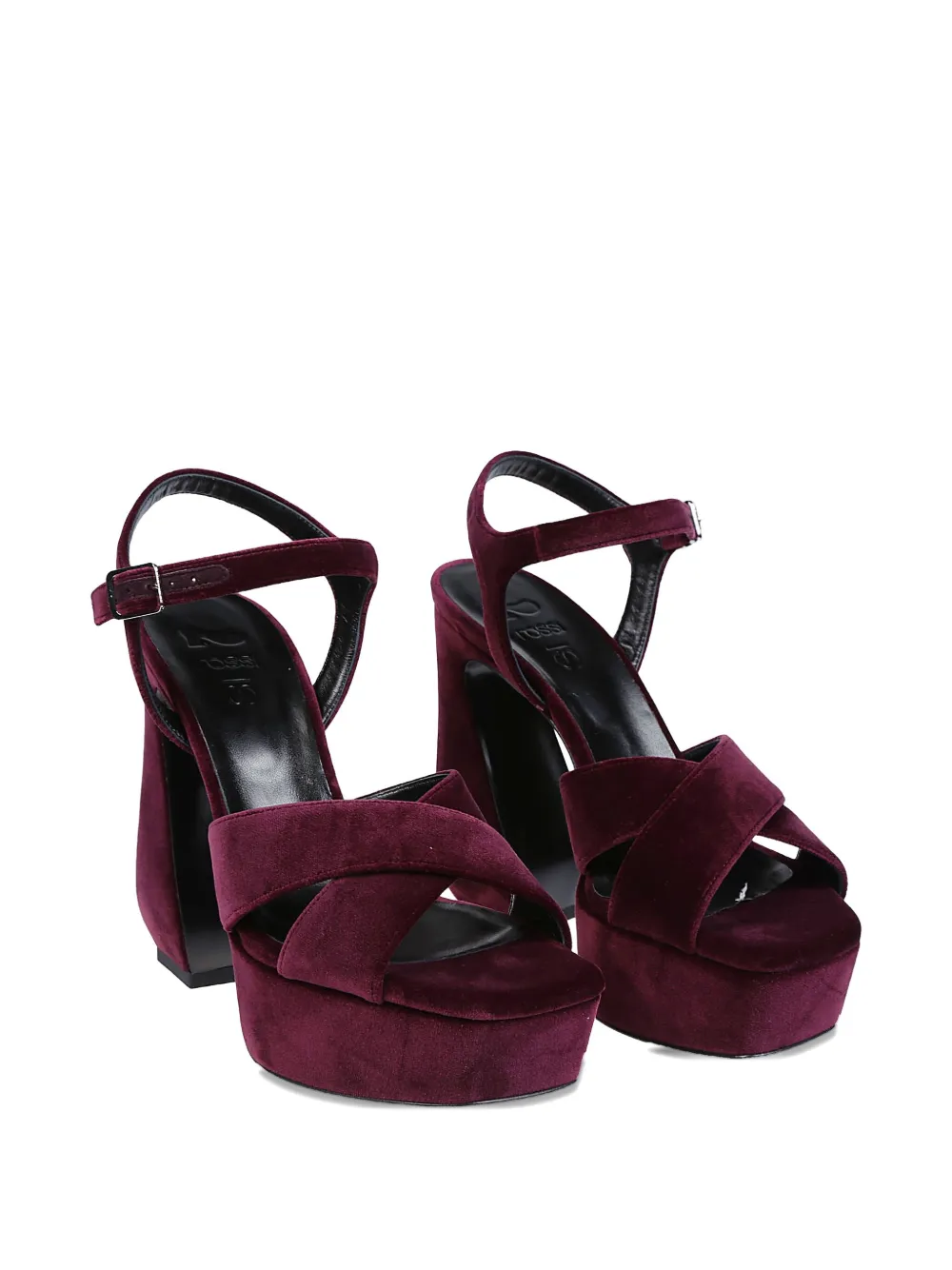 Sergio Rossi Sandalen met plateauzool en gekruiste bandjes Rood