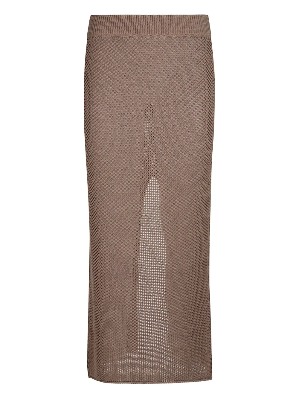 Canessa Knit Centre-split Skirt In Brown
