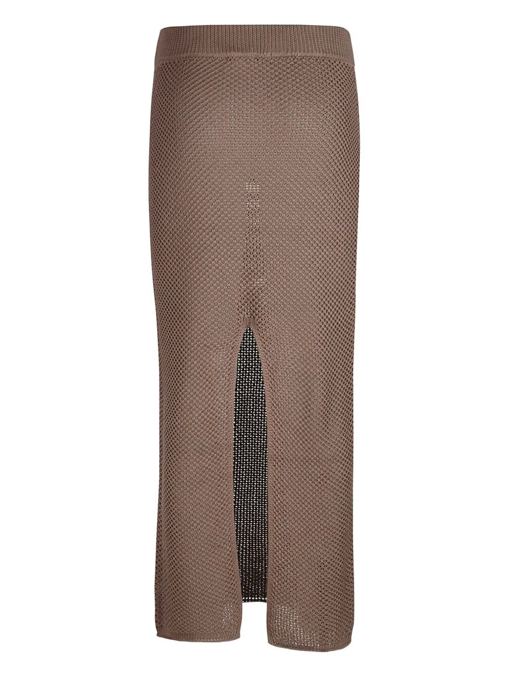 Canessa Knit Centre-split Skirt In Brown