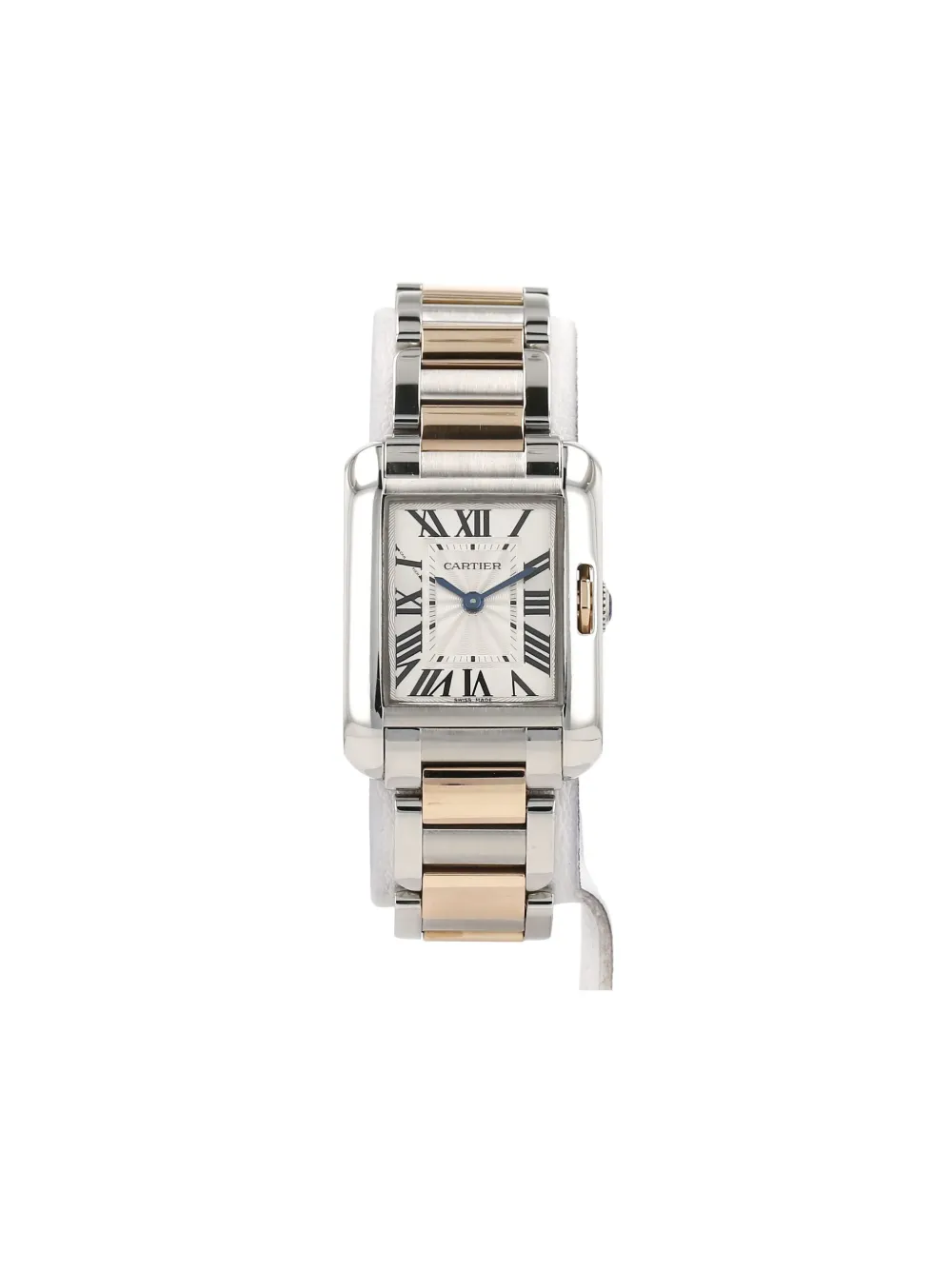 Pre-owned Cartier Tank Anglaise 22mm In Silver