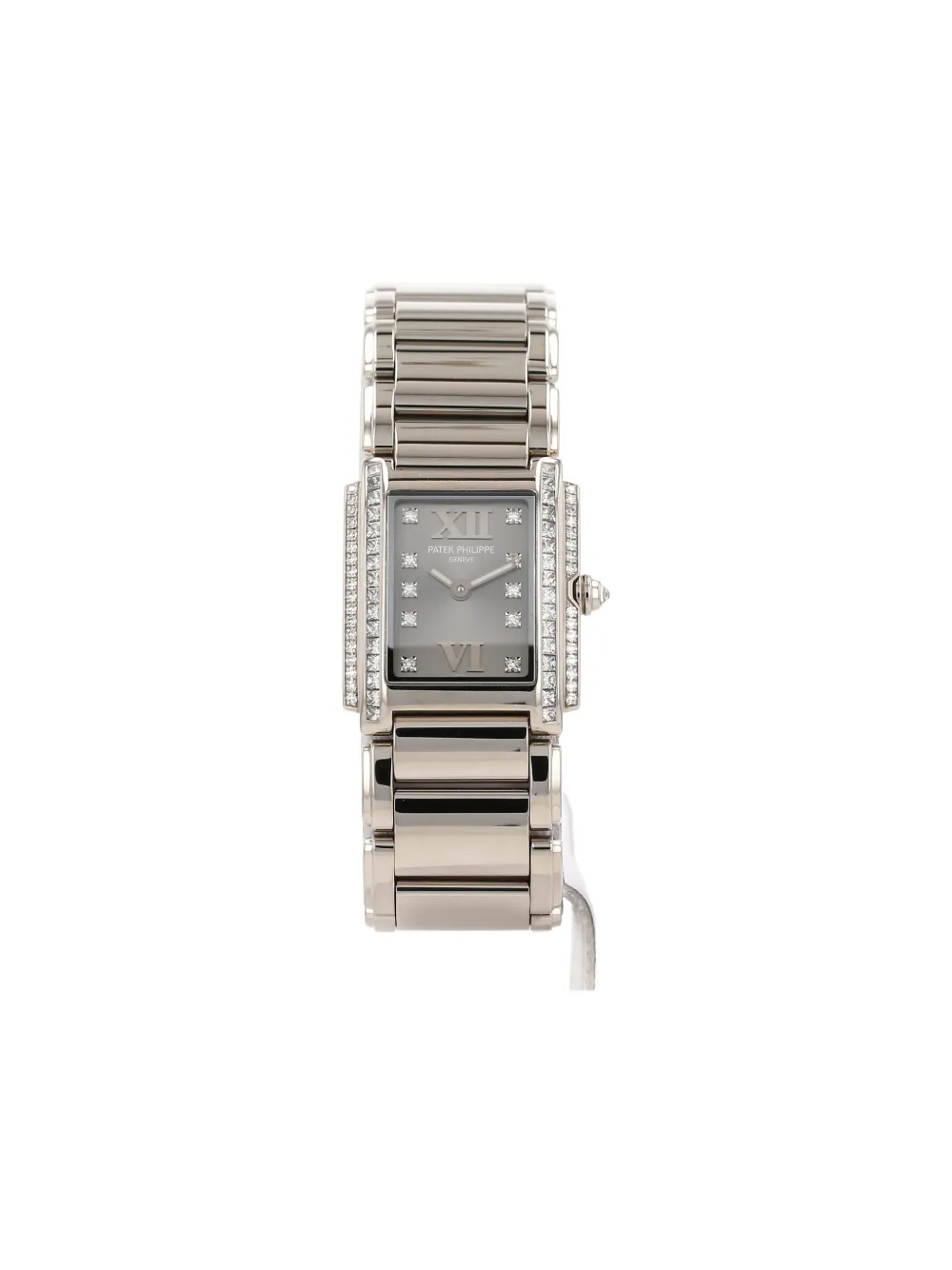 Pre-owned Patek Philippe White Gold Twenty Four Diamond 28mm In Silver