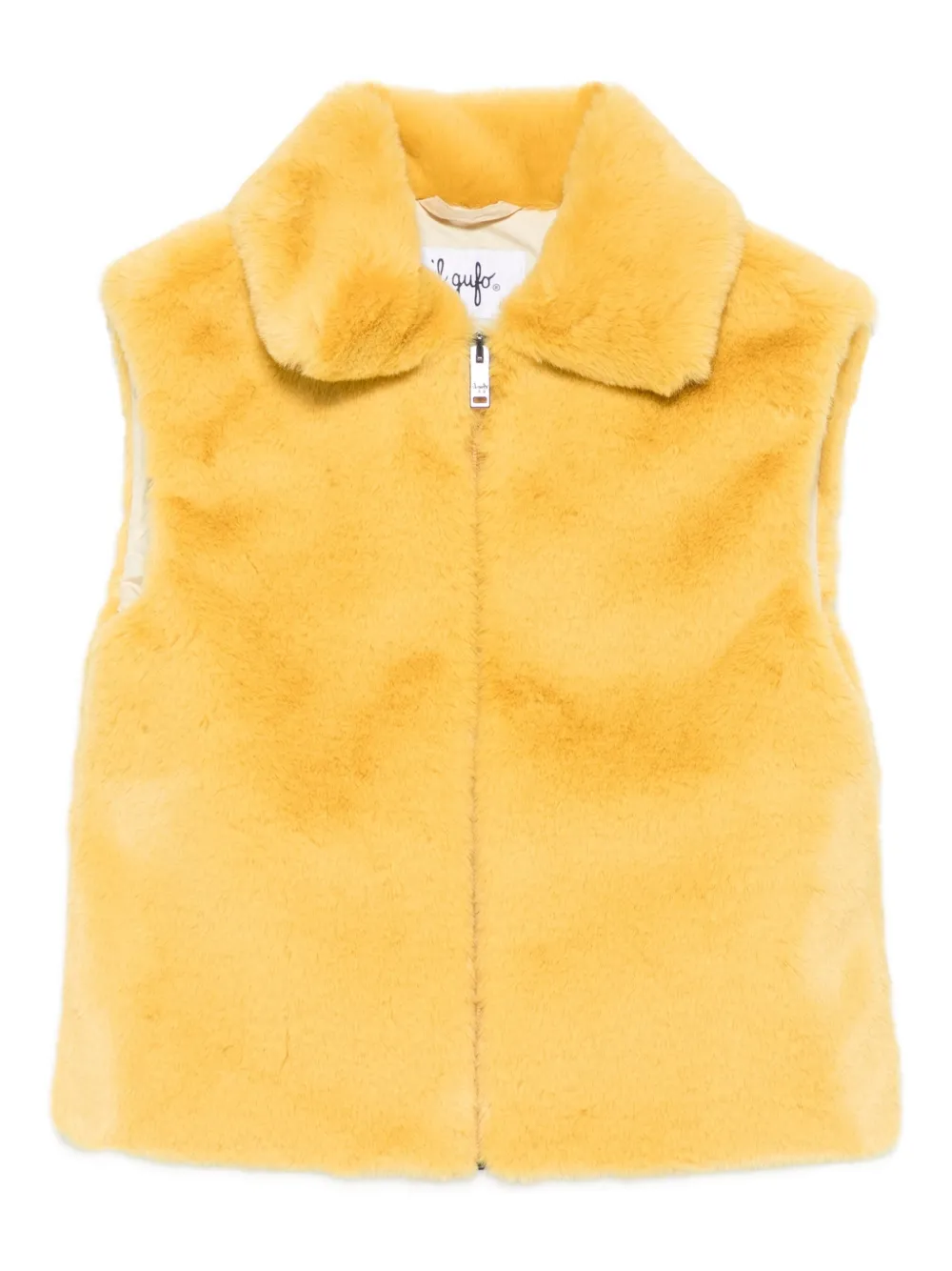 Il Gufo faux-fur gilet | Yellow | Image 1