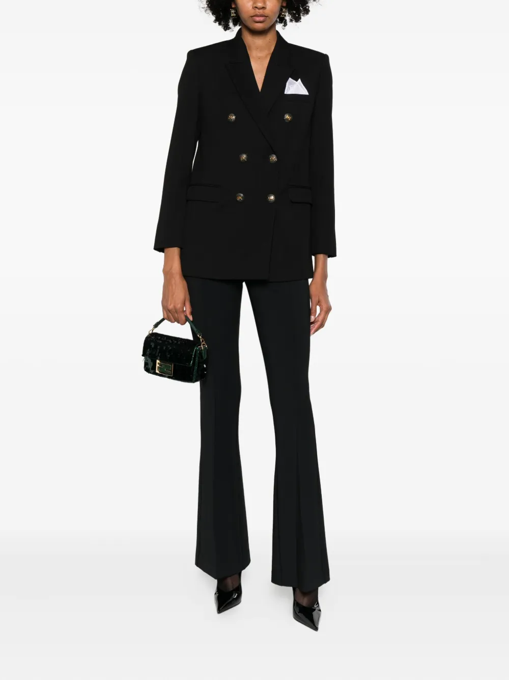 Elisabetta Franchi Double-breasted Blazer In Black