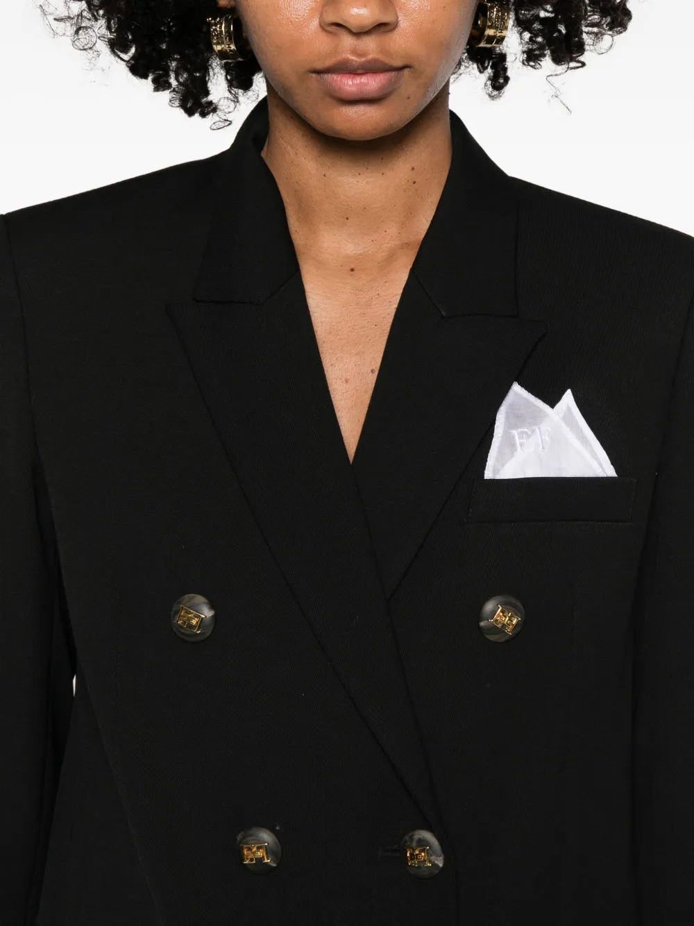 Elisabetta Franchi Double-breasted Blazer In Black