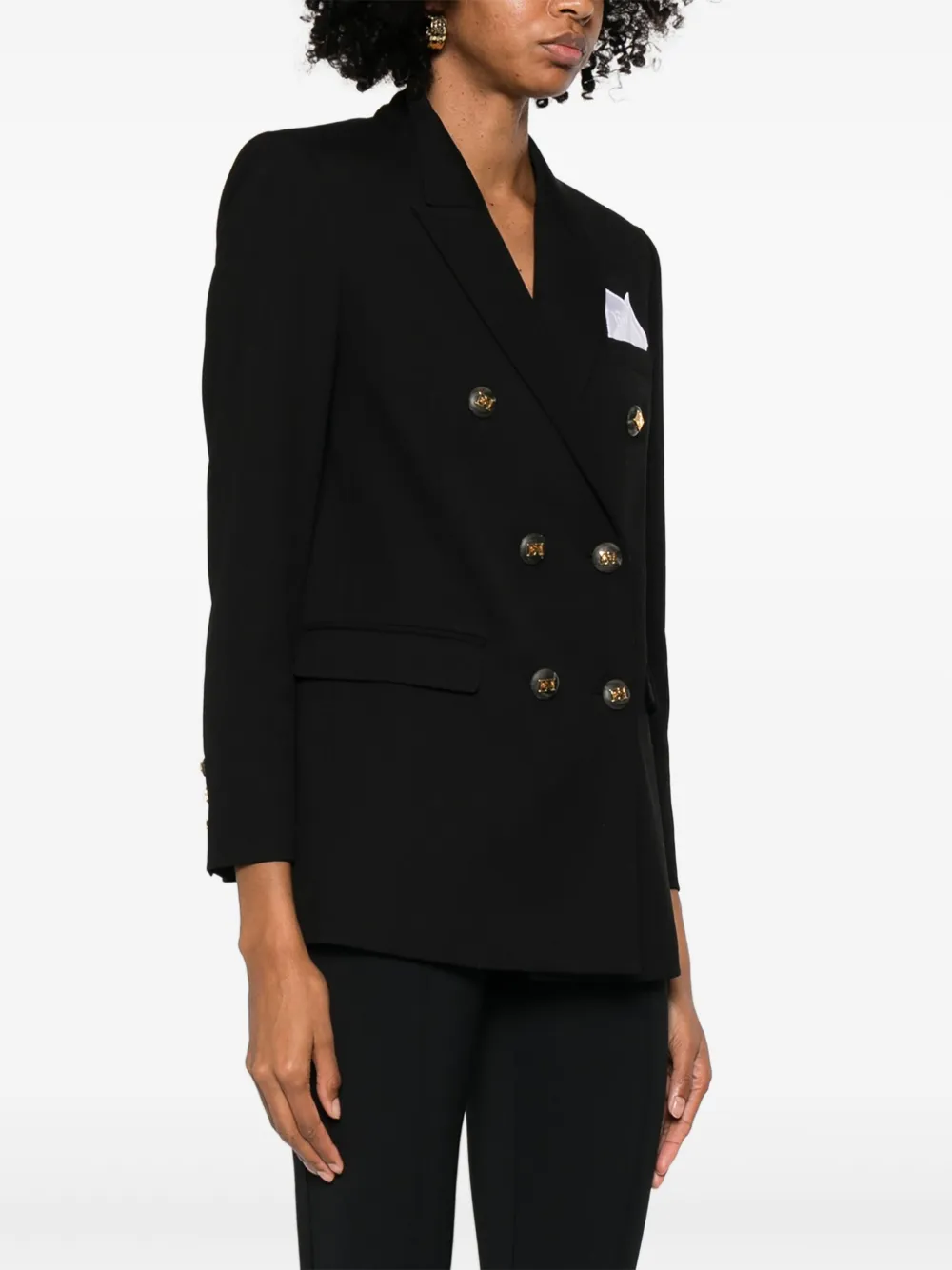 Elisabetta Franchi Blazer met dubbele rij knopen Zwart