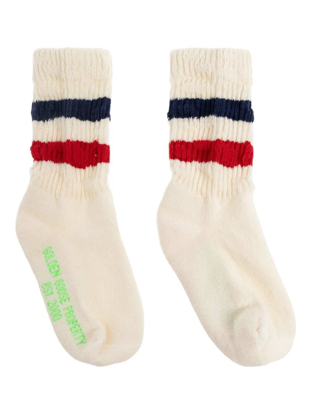 Golden Goose Kids Calzini a righe - Bianco