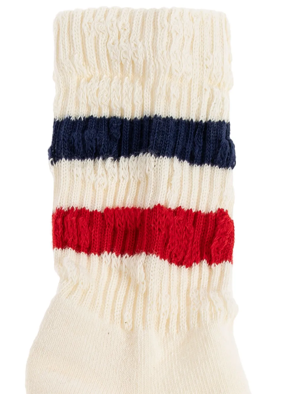 Golden Goose Kids Gestreepte geribbelde sokken Wit