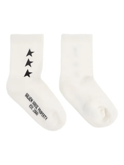 Golden Goose Kids star logo socks