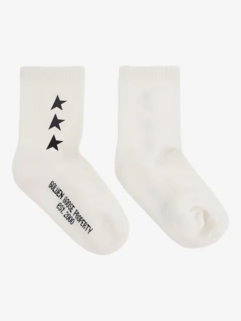 Golden Goose Kids calcetines con logo y estrella
