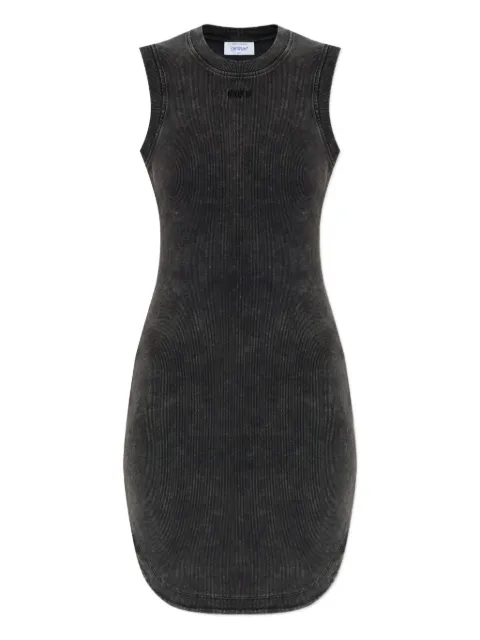 Off-White vestido de canalé con logo bordado