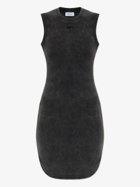 Off-White logo-embroidered ribbed dress