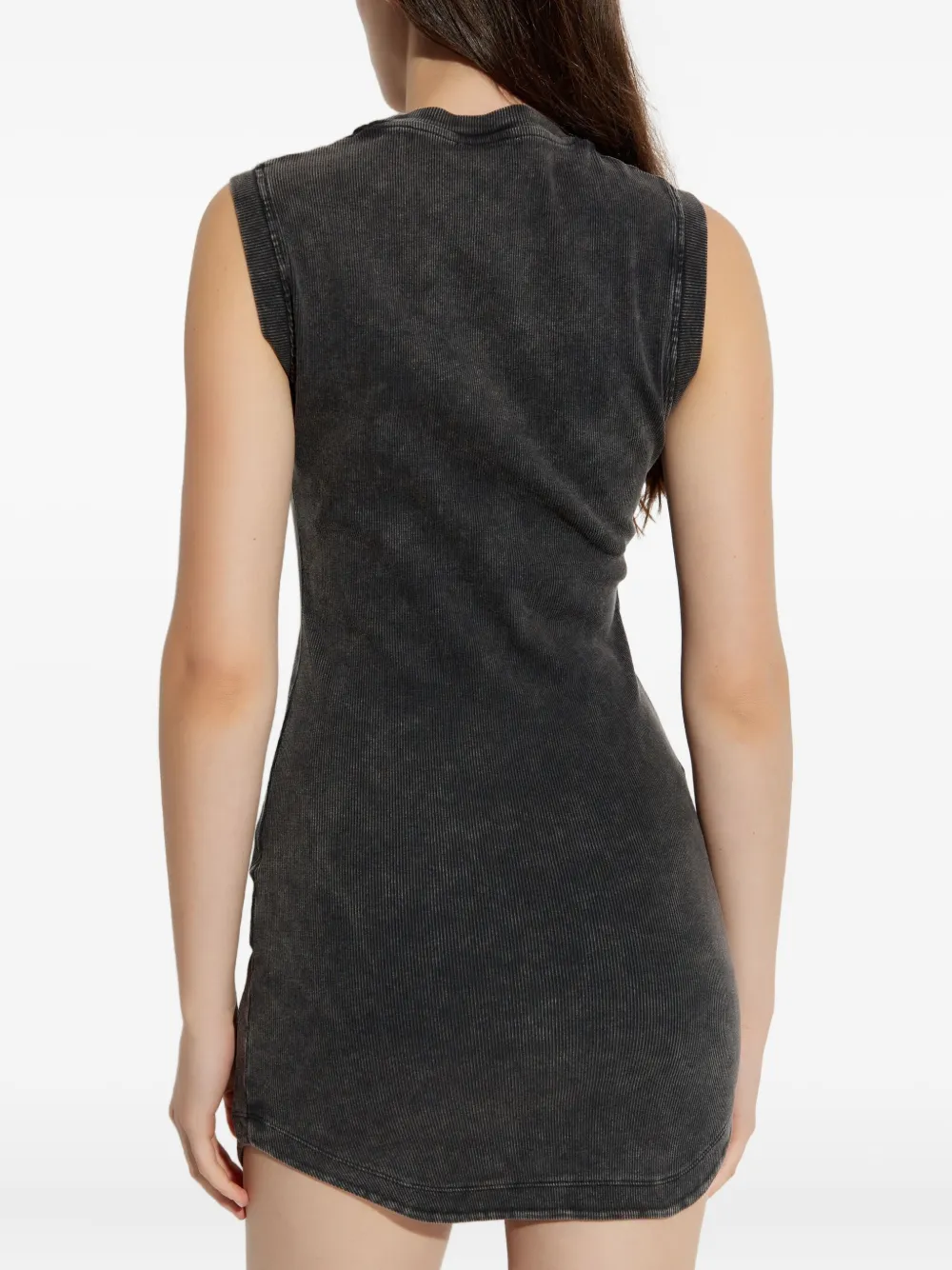 Off-white Ribbed Sleeveless Dress In Black