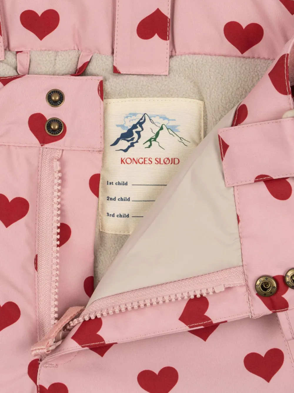 Konges Sløjd Mismou tuinbroek met hartprint Roze