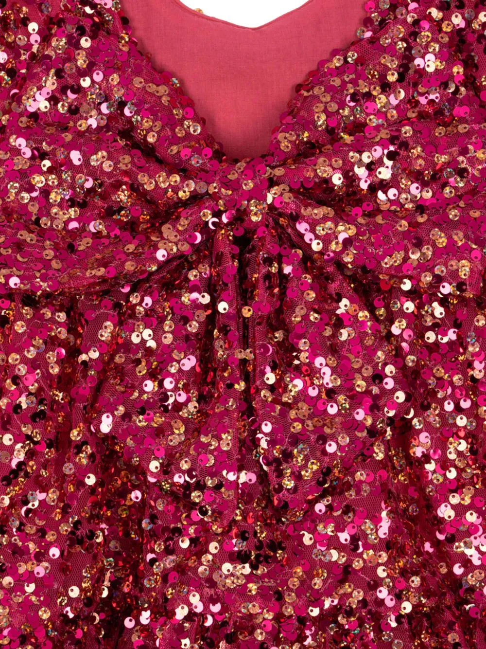 Konges Sløjd Lila jurk met pailletten en strik Rood