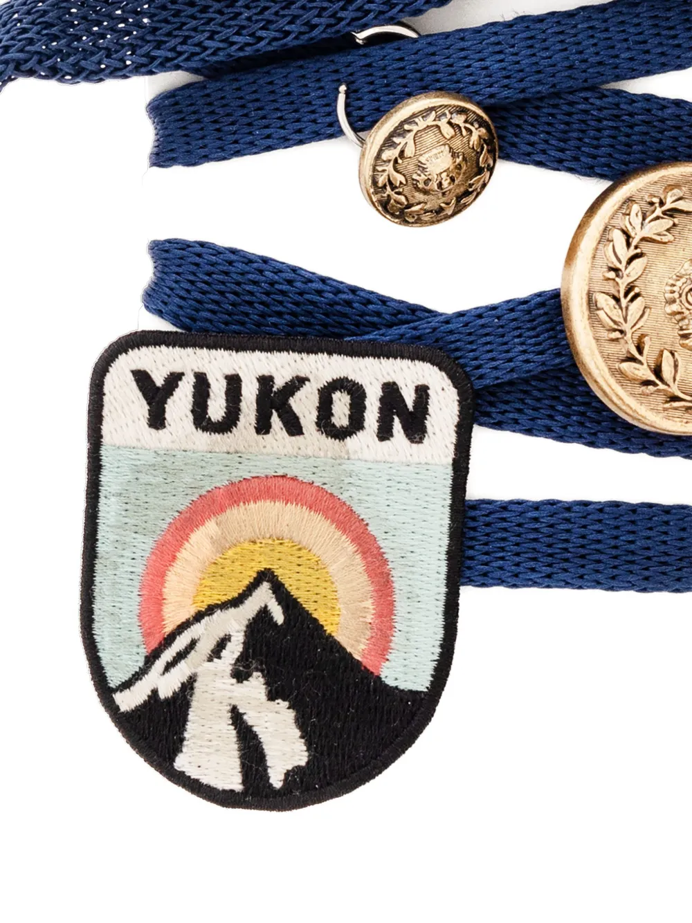 Golden Goose Button-appliqué Shoelaces In Blue