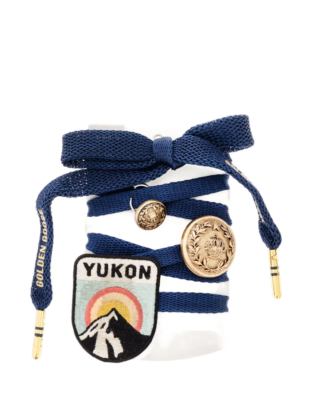 Golden Goose Button-appliqué Shoelaces In Blue