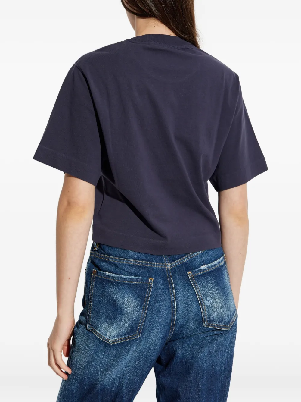 Off-White T-shirt met geborduurd logo Blauw