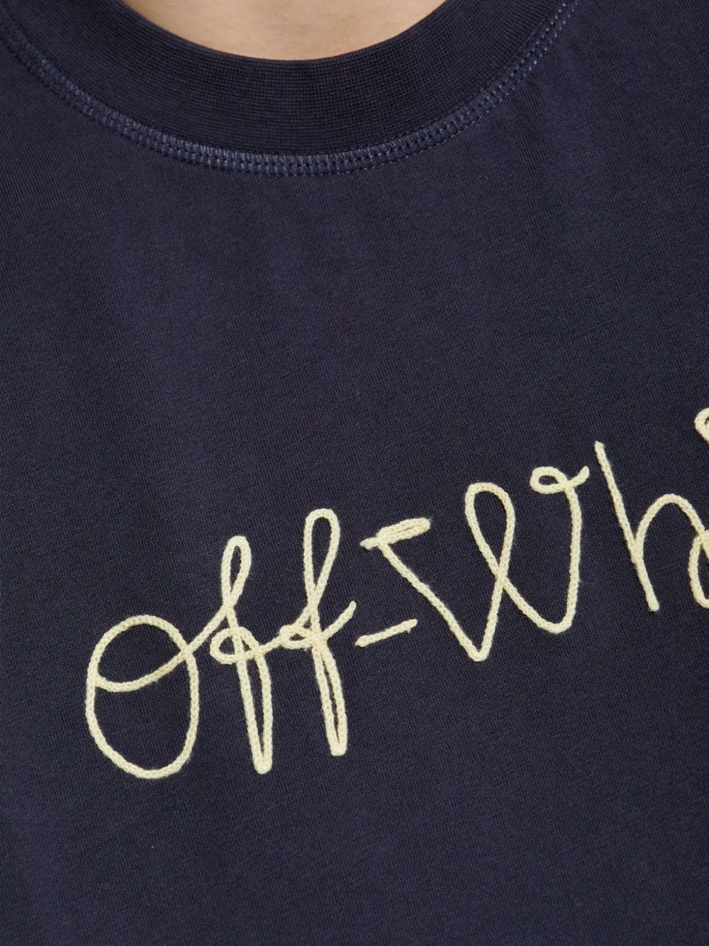 Off-White T-shirt met geborduurd logo Blauw