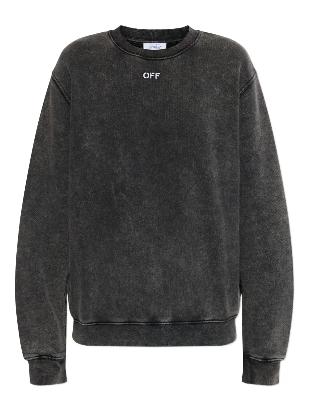 Off-white Check Flan Arrow Crew Logo Sweatshirt In Gray