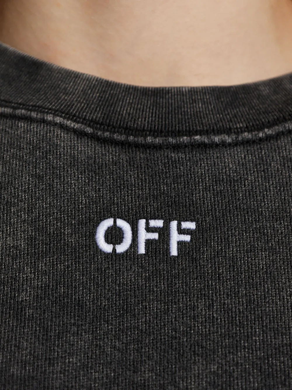 Off-white Check Flan Arrow Crew Logo Sweatshirt In Gray
