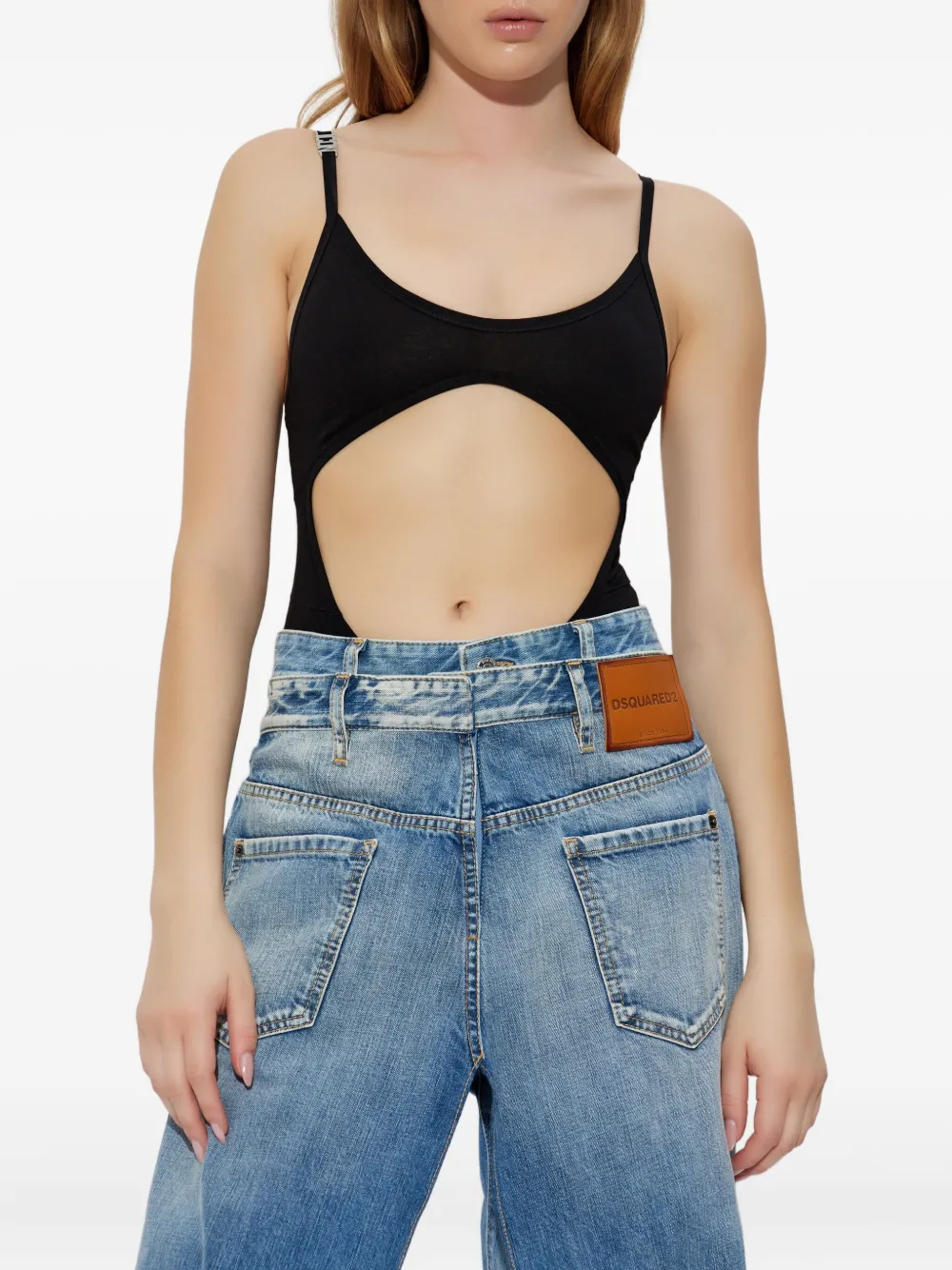 DSQUARED2 x BETTER body met uitgesneden detail Zwart