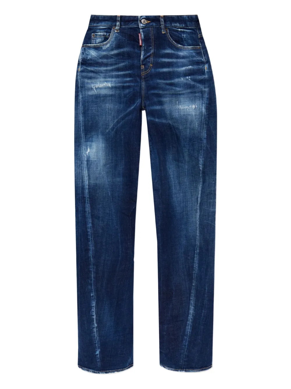 Dsquared2 D2 Twisted Distressed Jeans In Blue