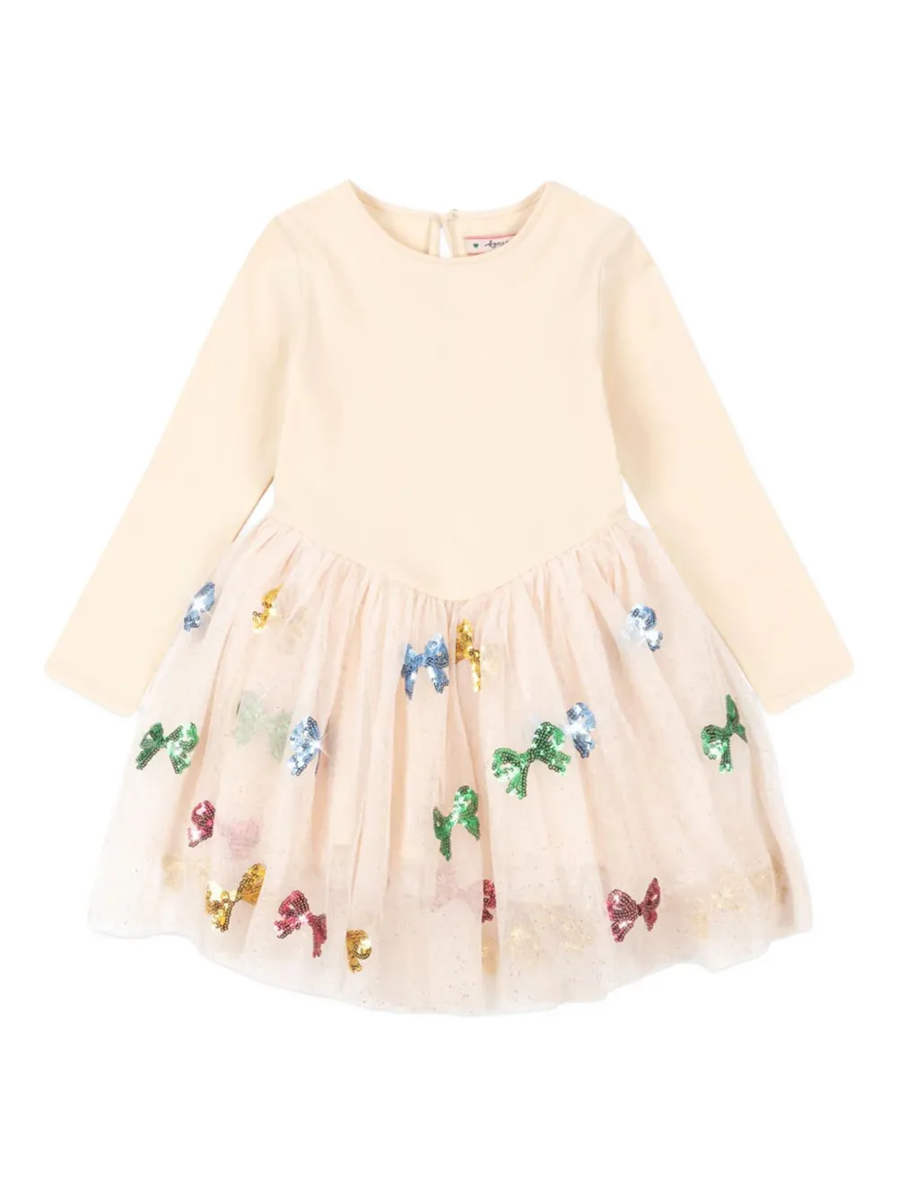 Konges Sløjd Yvonne sequin bow dress | Neutrals | Image 1