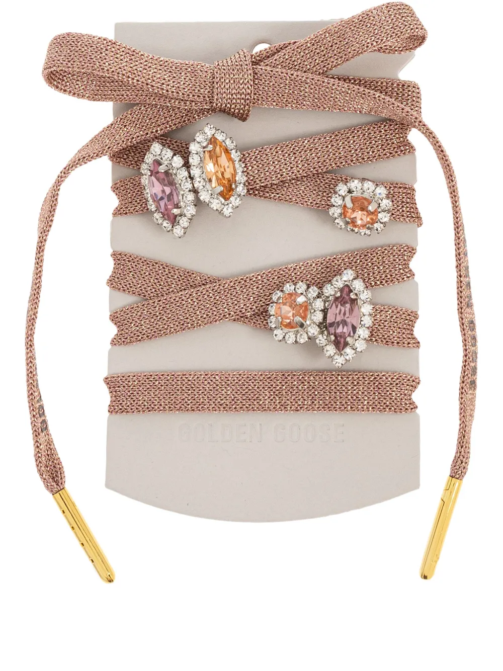 Golden Goose Crystal-embellished Shoelaces In Brown