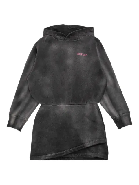 Off-White Kids vestido asimétrico con capucha