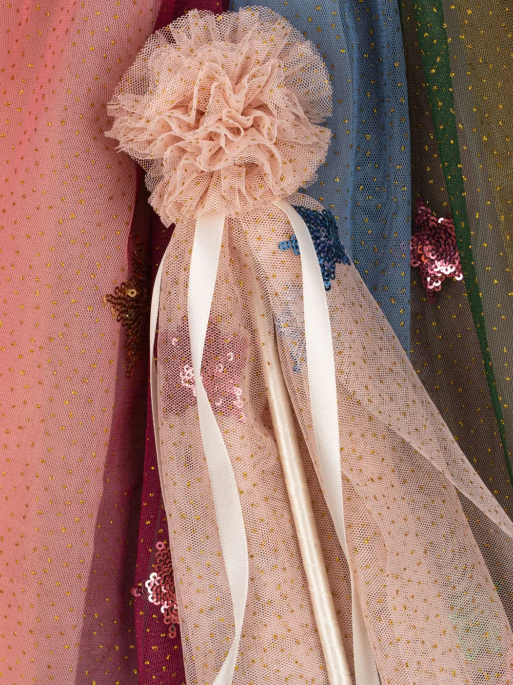 Konges Sløjd Regenboog kostuum met glitter Roze