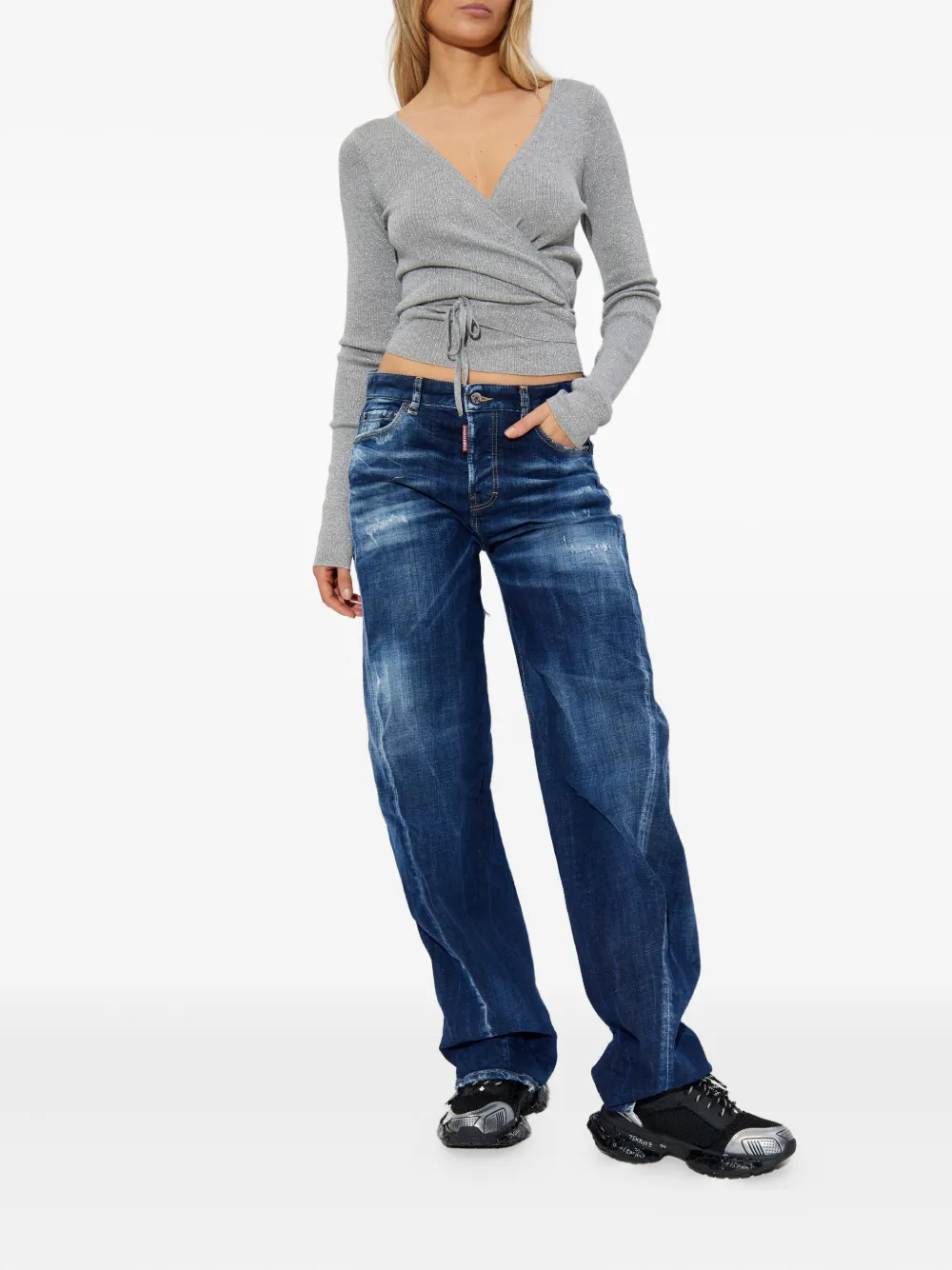 Dsquared2 Long-sleeved Sweater In Gray