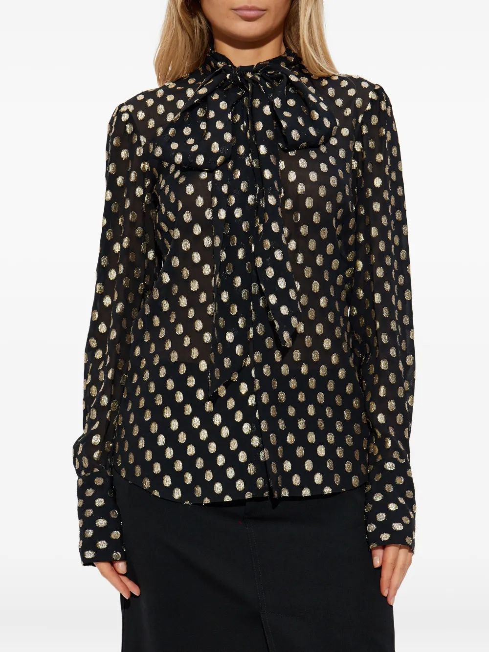 DSQUARED2 Gestrikte blouse met stippen Zwart