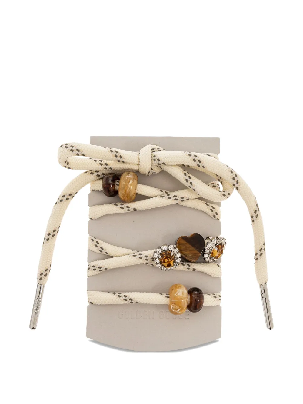 Golden Goose Crystal-embellishments Shoelaces In Neutral