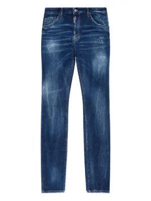 DSQUARED2 ダメージ スリムジーンズ | ブルー | FARFETCH JP