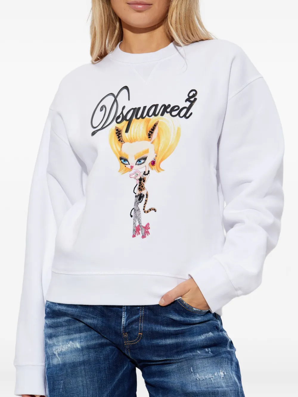Dsquared2 Long-sleeved Sweatshirt In White