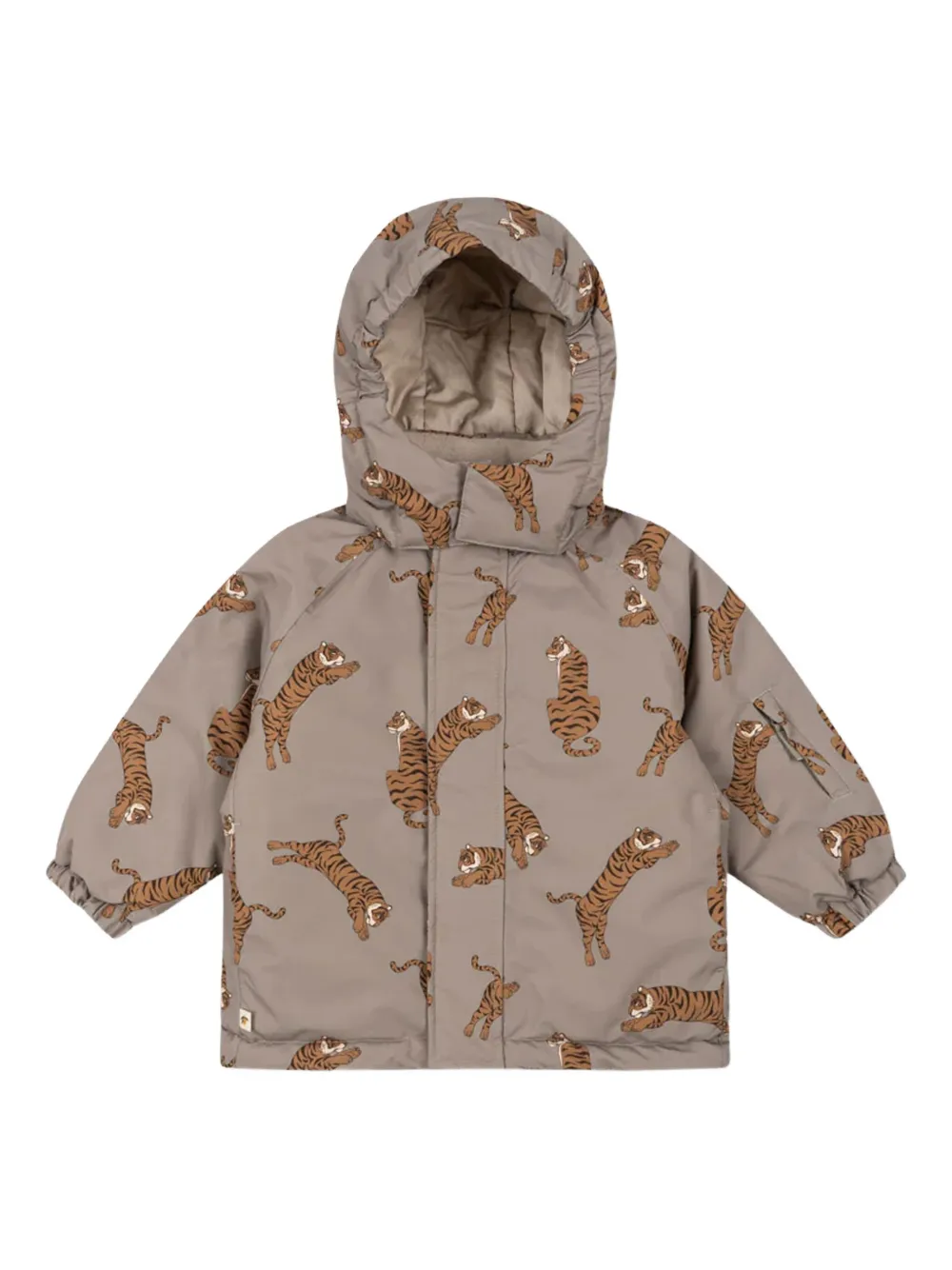 Konges Sløjd Mismou tiger-print hooded jacket - ブラウン Konges Sløjd Mismou tiger-print hooded jacket - ブラウン