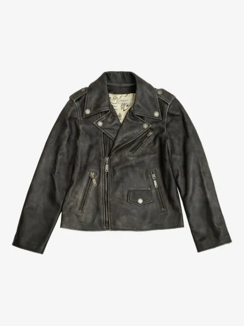 Golden Goose Kids Leren bikerjack