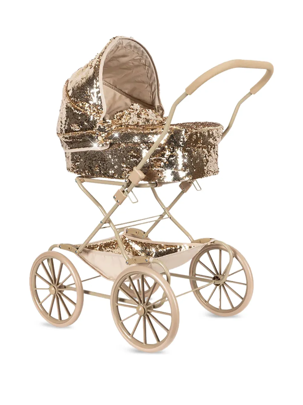 Konges Sløjd sequin-embellished doll pram | Gold | Image 1