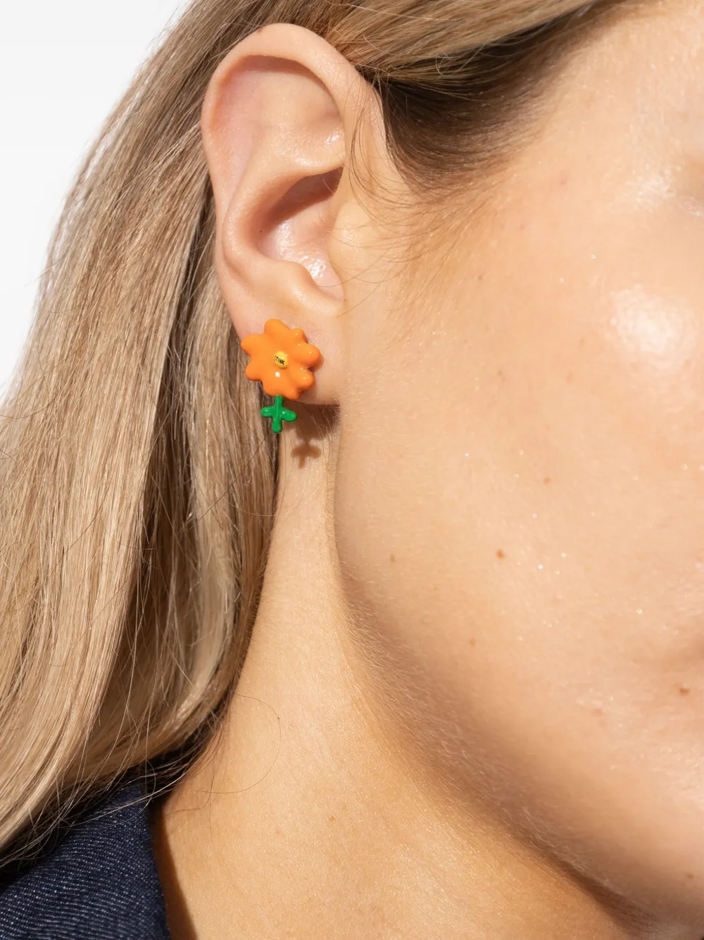 Marc Jacobs x David Shrigley Joy Flower stud earrings - Oranje