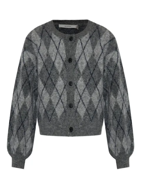 Gestuz argyle-check cardigan 