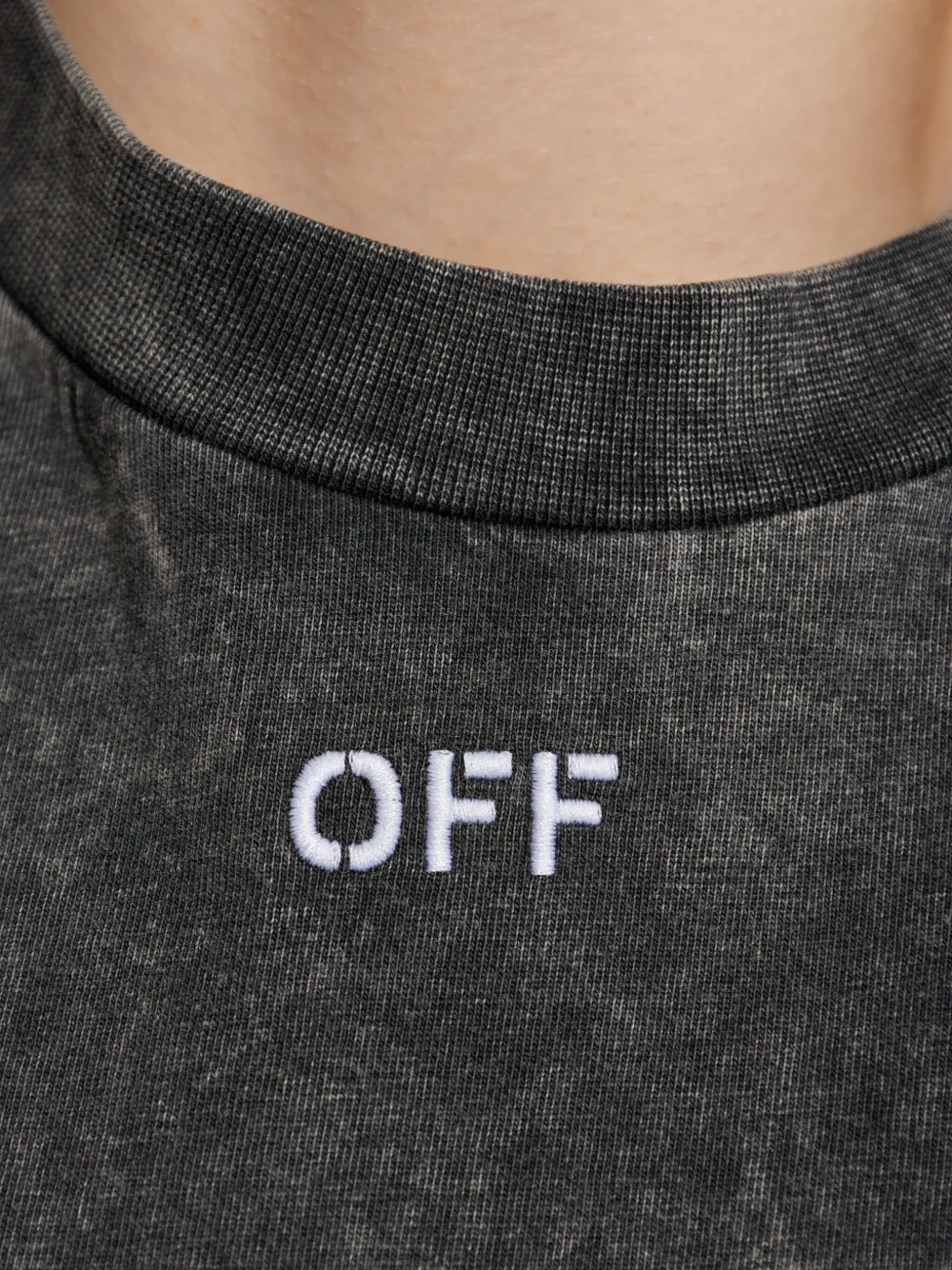 Off-white Check Flan Arrow Logo Tee In Gray