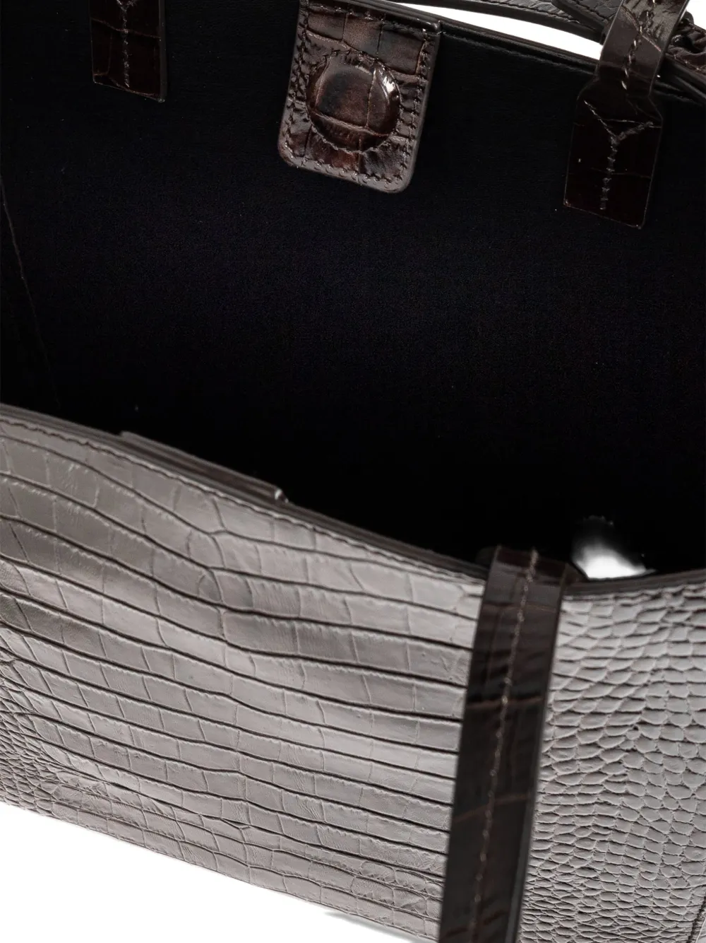 Anine Bing Embossed Strap Tote Bag In Brown