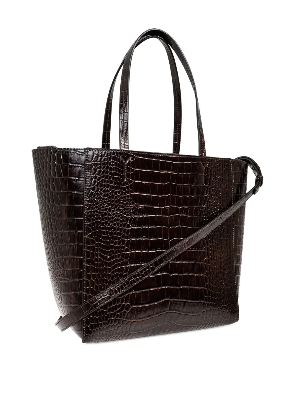 Anine Bing Embossed Strap Tote Bag In Brown