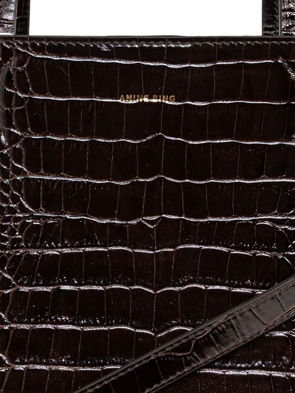 ANINE BING Shopper met band en reliëf Bruin