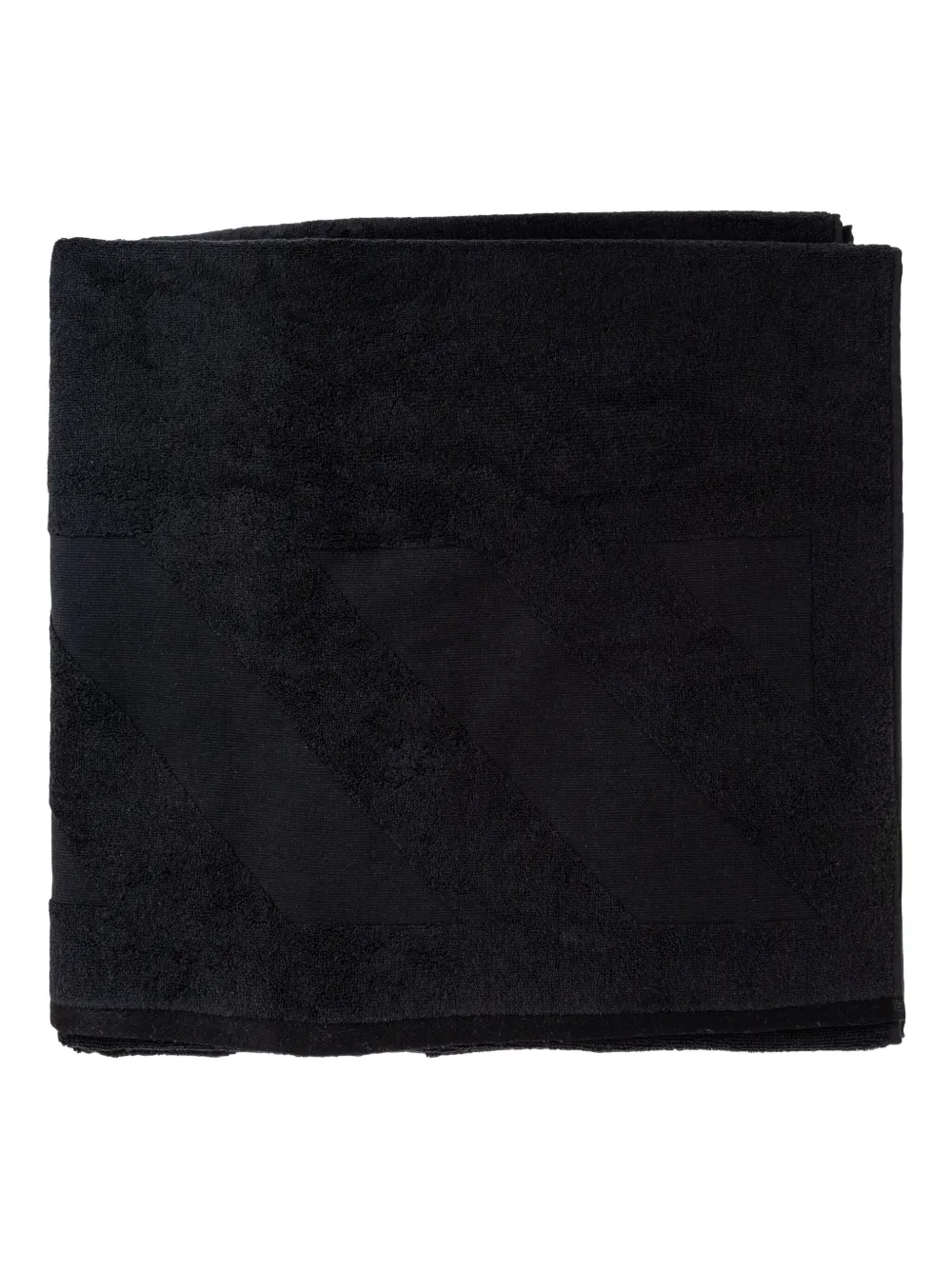 Off-white Diagonal Stripe Beach Towel In Black
