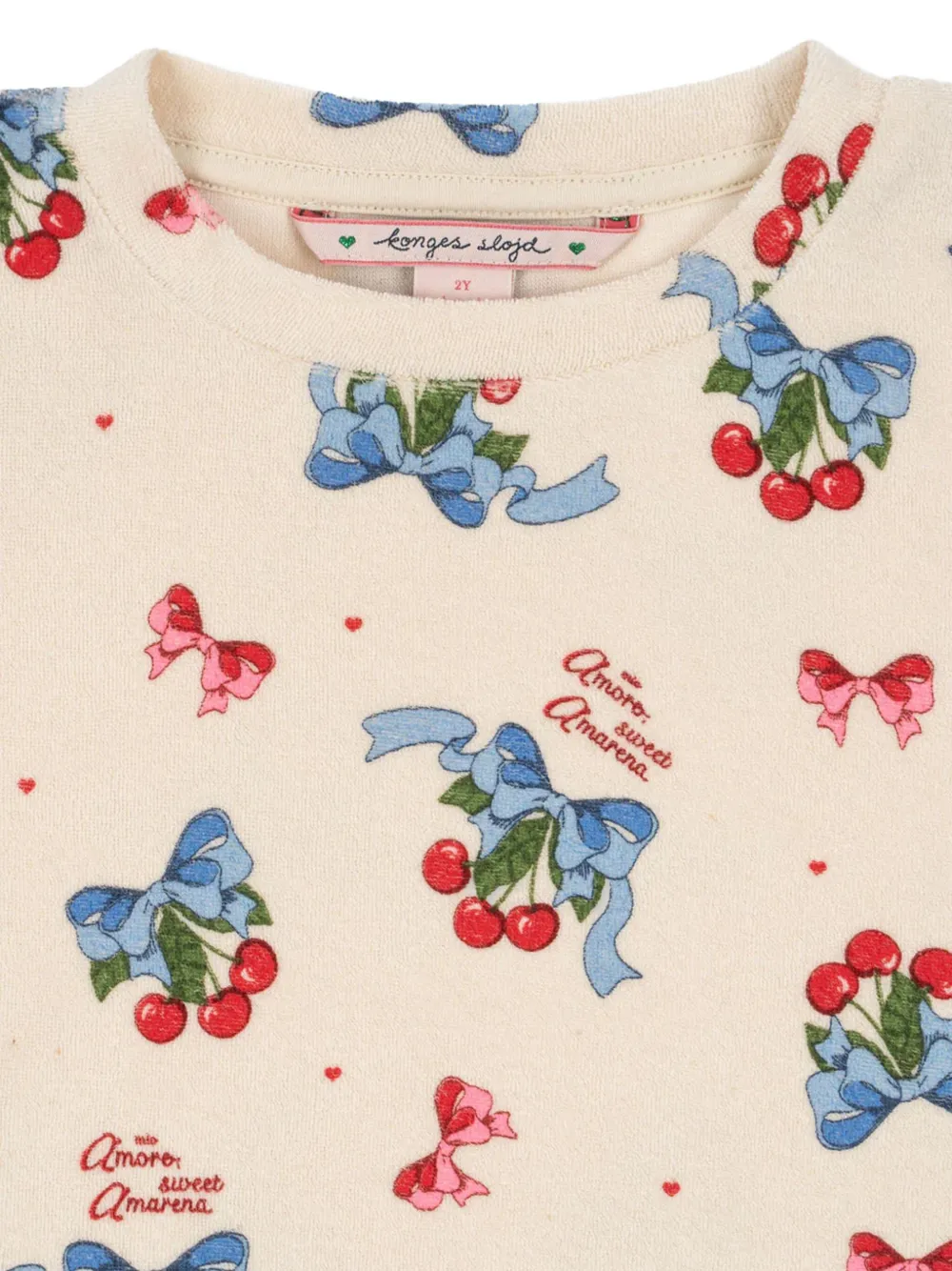  Konges Sløjd Itty Bow Cherry Sweater - Neutrals 
