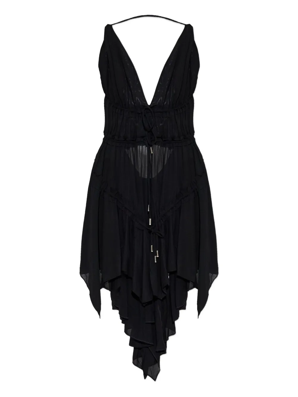 DSQUARED2 Gerüschtes Kleid mit Schnürung | Schwarz | Image 1