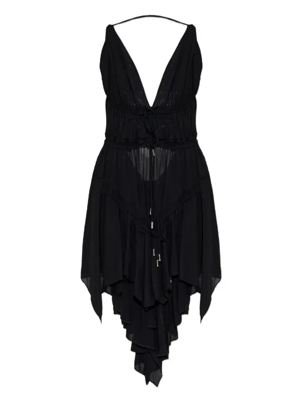 DSQUARED2 lace-up Ruffled Dress | Black