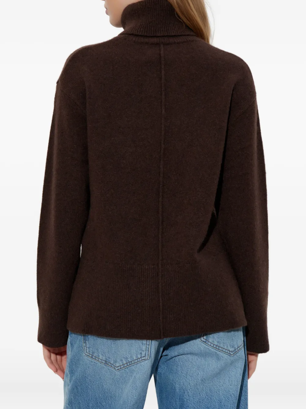 Samsoe & Samsoe Roll-neck Panelled Sweater In Brown